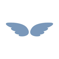 A pair of silver wings icon, simple style