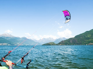 Kitesurfing action at the lake © Mor65_Mauro Piccardi