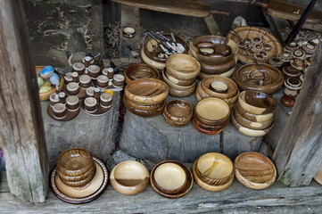 Retail shop in workshop for wooden hand-made souvenir, Etar, Gabrovo, Bulgaria  