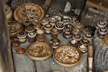 Retail shop in workshop for wooden hand-made souvenir, Etar, Gabrovo, Bulgaria  