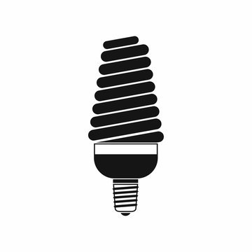 Energy saving bulb icon, simple style