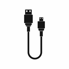 USB cable icon, simple style