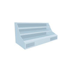 Supermarket shelves icon, cartoon style 
