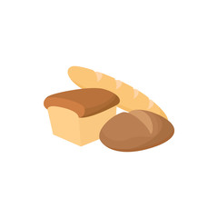 Assortment of bread icon, cartoon style