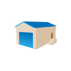 Warehouse building icon, cartoon style