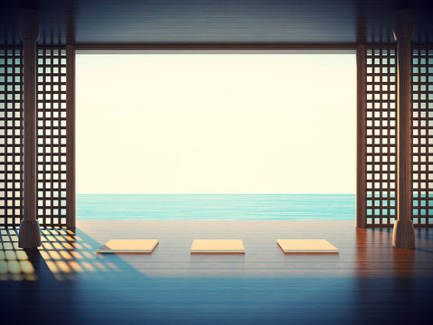 Zen yoga room in the coastal areas Space of the beautiful and unique perspective