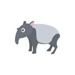 Tapir icon in cartoon style