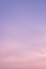 Sky with a pastel colored gradient, serenity and rose quartz color filter