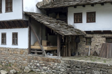 Old traditional houses with  room for roast in old brick oven, Etar, Gabrovo, Bulgaria 