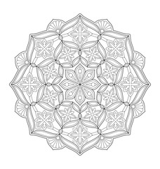 Decorative mandala illustration for adult coloring, well arranged group and easy to edit