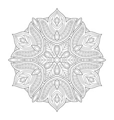 Decorative mandala illustration for adult coloring, well arranged group and easy to edit