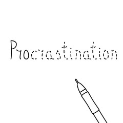 Unfinished inscription of word "Procrastination"