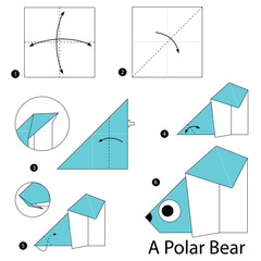 Step by step instructions how to make origami A Polar Bear.