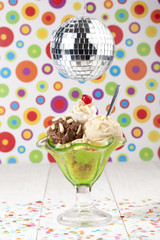tempting ice cream glass with crystal ball