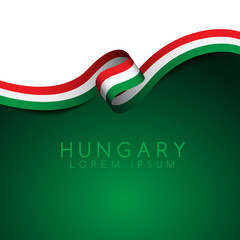 Hungary Flag Ribbon : Vector Illustration