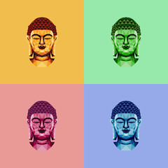 Low polygon buddha face