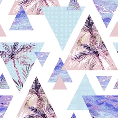 Tapeten Abstraktes geometrisches nahtloses Muster des Sommers © Tanya Syrytsyna