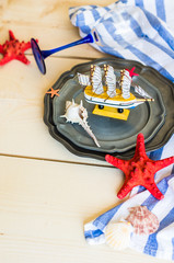 Rustic marine table setting