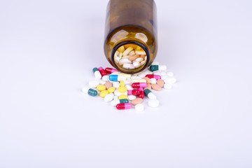 Colorful pills and tablets.