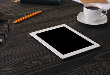 tablet computer with blank screen