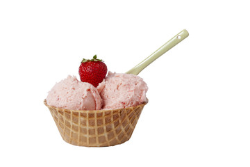 strawberry ice cream serving