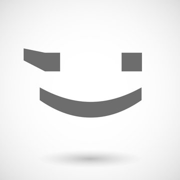 Isolated vector illustration of  a wink text face emoticon