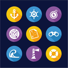 Nautical Icons Flat Design Circle