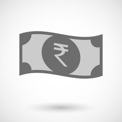 Isolated vector illustration of  a rupee bank note icon