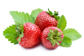 Sweet strawberry isolated on white background.
