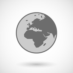 Vector illustration of    an Asia, Africa and Europe regions wor