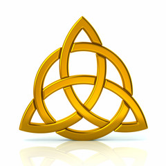 Golden celtic trinity knot