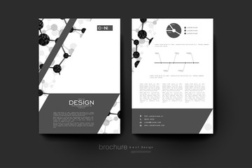 DNA molecule vector brochure template. Flyer Layout