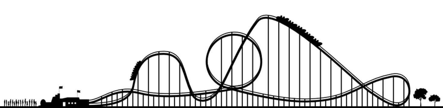 Silhouette Achterbahn