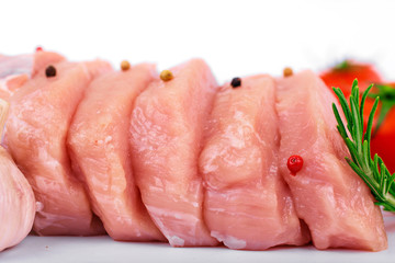 Fresh raw pork steaks ready to cook