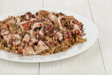 yummy of octopus risotto