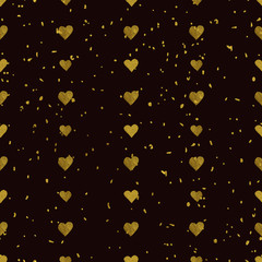 Golden  hearts seamless pattern