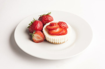Strawberry cheesecake on a plate