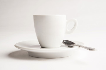 Blank coffee or tea cup on white background