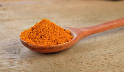 turmeric in the spoon