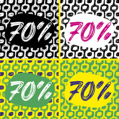 Fototapeta premium Ipanema beach pattern sale set. Vector illustration. 70%