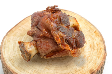 Deep Fried Pork Knuckle serve with vegetable and sauce