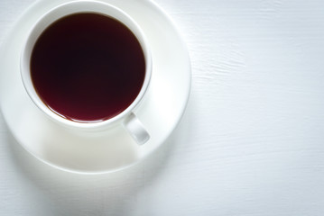 Cup of tea on the white background