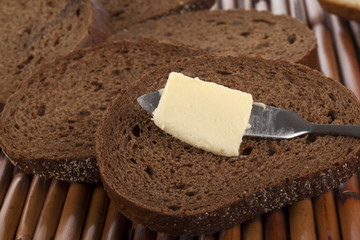 slice of bread with a butter spread