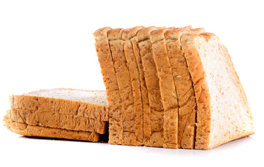 Bread on white background