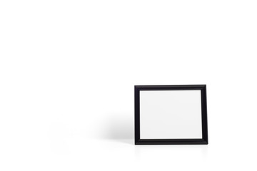 Black photo frame isolated on white background