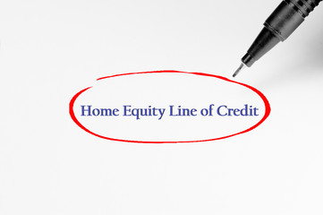 Home Equity Line of Credit on white paper - Business Concept