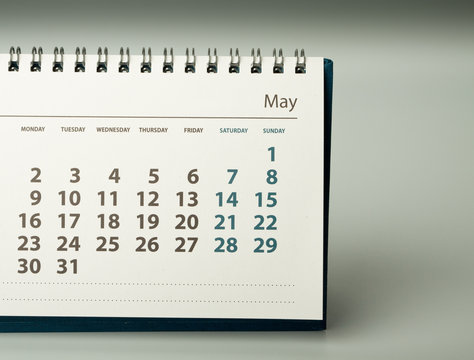 2016 year calendar. May