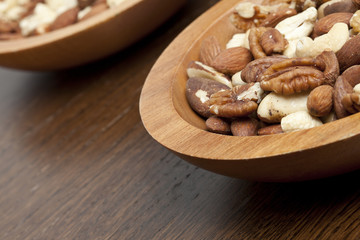 bowls of mixed nuts