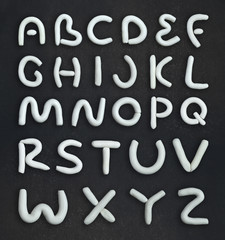Alphabet, made of plasticine