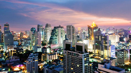 Fototapeta na wymiar Bangkok city in twilight time view, Thailand